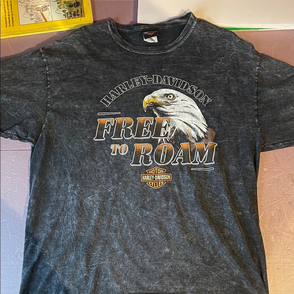 Harley-Davidson Black T-Shirt with Eagle Design
